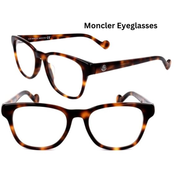 New Unisex Moncler Eyeglass Frame Dark Havana 53mm - Picture 1 of 7